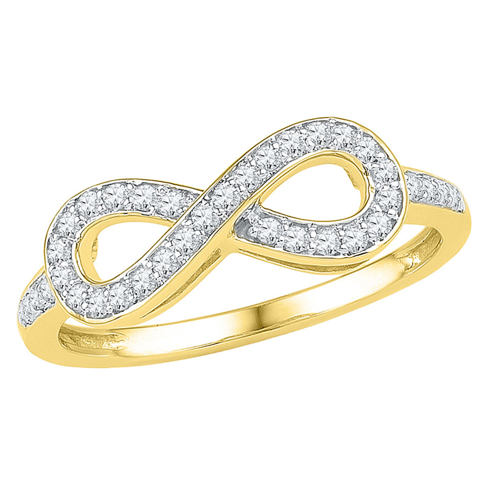 モア 10kt Yellow Gold Womens Round Diamond Infinity Ring 1/5 Cttw | eBay